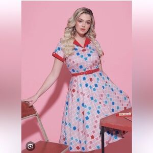 Scrabble Board Print Alexis Swing Dress